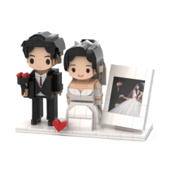 Set mladoporočenca personalizirani poročni set figur iz kock